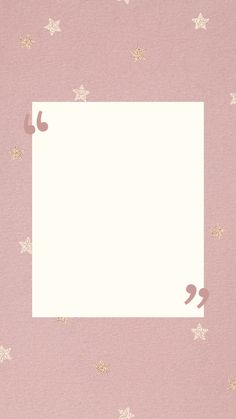 a pink background with stars and a white square