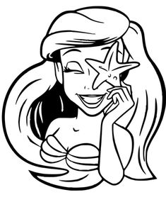 a black and white drawing of a girl talking on the phone with a star in her hair