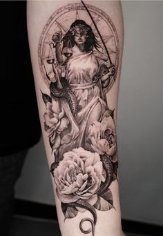 Nemesis Tattoo, Greek Goddess Tattoo, Thigh Tattoos For Women, Athena Tattoo, Justice Tattoo, Female Warrior Tattoo, Roman Tattoo, Empowering Tattoos, Medusa Tattoo Design