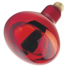 a red and black glass object on a white background