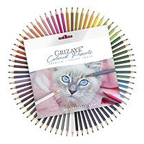 an assortment of colored pencils with a cat's face on the front and bottom