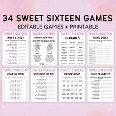 the printable game for sweet sixteen games