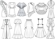 Fashion Design Template, Fashion Sketches Dresses, Sketches Dresses, Dress Design Sketches, Fashion Illustration Sketches, Dress Drawing