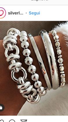 Chunky Silver Jewellery, Casual Jewelry, Dope Jewelry, Silver Jewelry Handmade, Fabulous Jewelry, Stylish Jewelry, Jewelry Trends, Cute Jewelry, Silver Bracelets