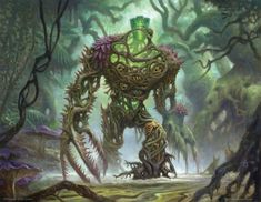 an image of a giant creature in the forest with lots of plants on its back