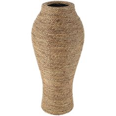 a tall vase made out of jute is shown in front of a white background