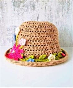 "Handmade Crochet: Primavera Hat Composition: 50% Cotton, 50% anti-pilling acrylic Size: All Age Groups Weight: approx 100g Attention! Size variations are available on this product. Fill our \"Add a Note\" form at checkout to inform us of your preference on this product. Do not hesitate to contact us for custom order request! Care Instruction *Do Not Bleach *Do Not Dry Clean *Do Not Iron *Only Hand Wash Eco-friendly, hypoallergenic and safe for children.  Please check out ELISA Handmade Store fo Sinamay Hats The Hat Hive, Hand Knitted Adjustable Mini Hats For Spring, Adjustable Hand Knitted Mini Hats For Spring, Adjustable Hand-knitted Mini Hats For Spring, Spring Crochet Cloche Hat In One Size, Hand Knitted Hats For Spring, One Size Fits Most, Brown Crochet Knitted Hat For Spring, Spring Brown Knitted Hats, Spring Crochet Adjustable Cloche Hat