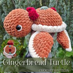 a crochet pattern for a gingerbread turtle