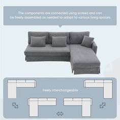 the sectional sofa is designed to look like it could be used as a living room