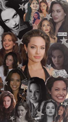 a collage of many different women with stars on their heads and the names of them