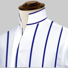 High Open Collar Full Sleeves Shirt Tailor-Made On Order shirt 𝘈 𝘩𝘪𝘨𝘩 𝘤𝘰𝘭𝘭𝘢𝘳 𝘴𝘩𝘪𝘳𝘵 𝘪𝘴 𝘢 𝘤𝘭𝘢𝘴𝘴𝘪𝘤 𝘢𝘯𝘥 𝘵𝘪𝘮𝘦𝘭𝘦𝘴𝘴 𝘴𝘵𝘺𝘭𝘦 𝘵𝘩𝘢𝘵 𝘢𝘥𝘥𝘴 𝘢 𝘵𝘰𝘶𝘤𝘩 𝘰𝘧 𝘴𝘰𝘱𝘩𝘪𝘴𝘵𝘪𝘤𝘢𝘵𝘪𝘰𝘯 𝘵𝘰 𝘢𝘯𝘺 𝘰𝘶𝘵𝘧𝘪𝘵. 𝘛𝘩𝘪𝘴 𝘴𝘵𝘺𝘭𝘦 𝘧𝘦𝘢𝘵𝘶𝘳𝘦𝘴 𝘢 𝘤𝘰𝘭𝘭𝘢𝘳 𝘵𝘩𝘢𝘵 𝘴𝘵𝘢𝘯𝘥𝘴 𝘶𝘱 𝘢𝘯𝘥 𝘦𝘯𝘤𝘪𝘳𝘤𝘭𝘦𝘴 𝘵𝘩𝘦 𝘯𝘦𝘤𝘬, 𝘱𝘳𝘰𝘷𝘪𝘥𝘪𝘯𝘨 𝘢 𝘳𝘦𝘧𝘪𝘯𝘦𝘥 𝘢𝘯𝘥 𝘱𝘰𝘭𝘪𝘴𝘩𝘦𝘥 𝘭𝘰𝘰𝘬. 𝘐𝘵'𝘴 𝘢 𝘷𝘦𝘳𝘴𝘢𝘵𝘪𝘭𝘦 𝘱𝘪𝘦𝘤𝘦 𝘰𝘧 𝘤𝘭𝘰𝘵𝘩? Classic Summer Shirt With Stand Collar, White Stand Collar Shirt With Button Closure, Classic Shirt With Stand Collar And Buttons, Classic Shirt With Stand Collar And Placket, Fitted Shirt With Stand Collar And Button Closure, Fitted Shirt With Stand Collar And Buttons, White Fitted Top With Stand Collar, Semi-formal Fitted Top With Stand Collar, Classic White Shirt With Stand Collar