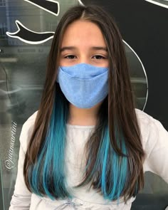 Blue Underdye Hair, Peekaboo Hair Color Ideas, Cute Long Haircuts, Peekaboo Hair Color, Peekaboo Hair Colors, Kylie Hair