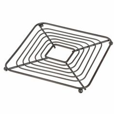 a metal wire basket with four sections on the bottom and one section in the middle