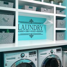 the laundry room is clean and ready for us to use