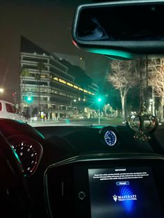 Maserati front interior sceen at night….                           #cars #maserati #nightlife #city #usa #italian #ghibli #fall #winter #brownboyexotic #fyp