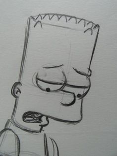 The Simpsons, Cartoon Character, Pencil, White, Black