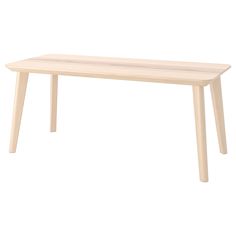 a wooden table with two legs and a white top on an isolated background for display or montage