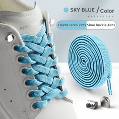 Color: Sky blue How To Lace Shoes Without Tying, Shoe Lace Patterns Step By Step, Cool Shoe Lace Patterns, Lacing Techniques, Samba Sneakers, Shoe Lacing Techniques, Shoe Lacing, No Tie Shoelaces, Ways To Lace Shoes