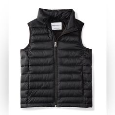 Style: Puffer Vest Color: Black Size: Large (10) Condition: Brand New Still Has Tags Attached Relaxed Fit: Relaxed, Comfortable Fit Through The Body Water-Resistant: Nylon Plain Weave Shell And Polyester Lining Fabric. Fully Lined, Quilted, And Insulated. Details: Fully Lined With On-Seam Pockets And Mock-Neck Stand-Up Collar. Elastic Binding At Armhole. Full-Length Zipper With Zipper Puller For Ease Of Dressing Fabric Type Shell: 100% Nylon; Lining: 100% Polyester; Fill: 100% Polyester Closure Jean Vest Outfits, Denim Vest Outfit, Kids Puffer Vest, White Faux Fur Vest, Patagonia Retro, Red Puffer Vest, Boys Vest, Black Puffer Vest, Puffy Vest