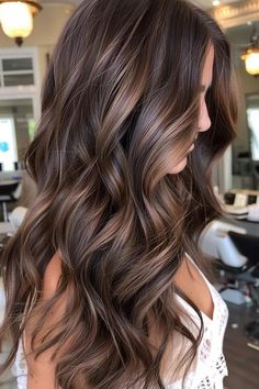 Dimensional Hair, Dark Brown Hair Balayage, Highlights For Dark Brown Hair, Rambut Brunette, Balayage Hairstyles, Brown Hair Looks, Brown Hair Inspo, Brunette Hair With Highlights, Dark Hair With Highlights