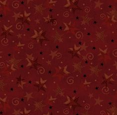 a red background with stars and swirls