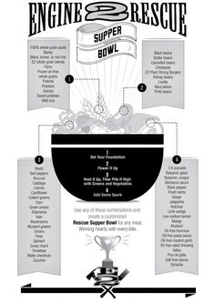 an info sheet with instructions on how to use the engine and super bowl for racing