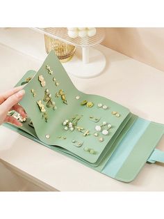 1pc New Fashion Solid Color Earrings Jewelry Storage Box, Portable Creative Earring Organizer Book, Large Capacity Ear Studs Carrying Case Green    PU Leather     Storage & Organization, size features are:Bust: ,Length: ,Sleeve Length: Creative Jewelry Storage, Stud Earring Organizer, Book Shape, Makeup Artist Kit, Hanging Jewelry Organizer, Jewelry Storage Box, Jewelry Roll, Earring Organizer, Hanging Jewelry