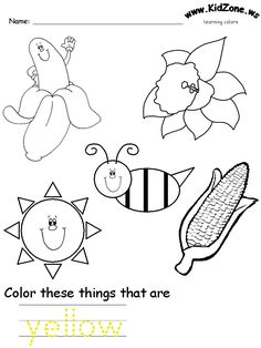 color these things that are yellow coloring pages for kids to print out and color on