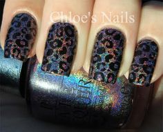 I want a Konading thing so bad! and holographic nail polish. Chloesnails.blogspot.com Nails Leopard, Chloe Nails, Cheetah Nails, Nail Color Trends, Nail Stamper, Leopard Print Nails, Leopard Prints, Painted Nails, Nail Polish Art