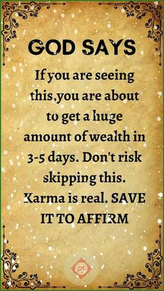 an old paper with the words god says if you are seeing this, you are about to get a huge amount of health in 5 - days