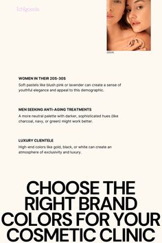 a brochure with the words choose the right brand colors for your cosmetic clinic