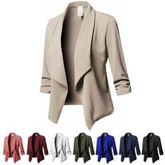 Plus Size Business, Color Plain, Business Jacket, Womens Tweed, Plus Size Work, Women Blazer, Female Style, Open Front Blazer, Women Jacket