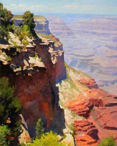 an oil painting of the grand canyon