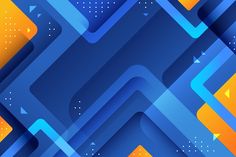 an abstract blue and orange background with geometric shapes