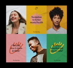 Just-launched publication The Mind Map wants to promote "a new normal" in mental health | It's Nice That Desain Editorial, Mind Maps, 타이포그래피 포스터 디자인, Motivation Poster, Warm Colour Palette, Typographic Poster, Montage Photo, Health Design