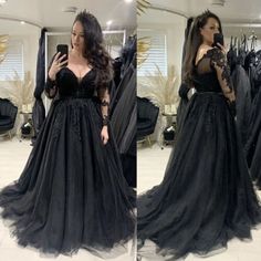 Nordic Wedding Dress Black, Black Wedding Dress With Puffy Sleeves, Long Sleeve Lace Wedding Dress Black, Dark Themed Wedding Dresses, Coco Melody Wedding Dresses, Gothic Winter Wonderland Wedding, Goth Gown Dress, Plus Size Gothic Dress, Black And White Wedding Dress Corset Victorian Ball Gowns