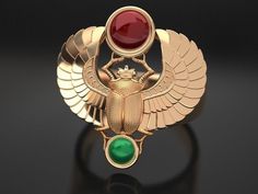 18kt yellow gold ring, antique scarab model with ruby and emerald ancient Egyptian symbol you can also choose different stones write us your personal measurement after purchase workmanship with attention to detail with care and high professionalism drawn from the mind to the precious gold material by master goldsmith artisans with long experience with gemologists who select the best quality stones we use an ancient casting method ... called lost wax ... used since ancient times by Egyptians .. R Egyptian Jewelry Ancient Treasures, Luxury Ancient Collectible Jewelry, Medieval Jewelry Egyptian, Real Ancient Egyptian Jewelry, Ancient Egyptian Jewelry Danahm 1975, Ancient Egyptian Jewelry Ancient Treasures, Byzantine Jewelry Egyptian, Ancient Roman Jewelry Egyptian, Anubis Ring Egyptian Jewelry