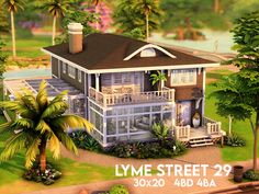 an image of a large house in the middle of some trees and bushes with text that reads lyme street 29x2004ad 458a