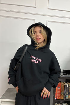 NUDE PROJECT ESSENTIALS FOR WINTER Nude Project Outfits, Nude Project, Y2k Oversized Hoodie, Black Y2k Hoodie For Streetwear, Y2k Black Hoodie With Graphic Print, Black Oversized Y2k Hoodie, Manifest More Love Hoodie, Inexpensive Clothes, Hoodie Aesthetic