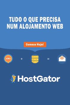 the hostgator logo with icons above it and an image of a cat on top of