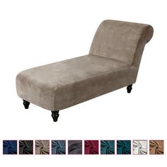 the chaise lounge is shown in multiple colors