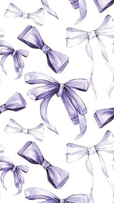 a drawing of purple bows on a white background