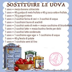 a poster with an image of food and the words sostiture le jova