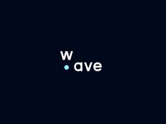 the word w ave is written in white on a black background with blue circles and dots