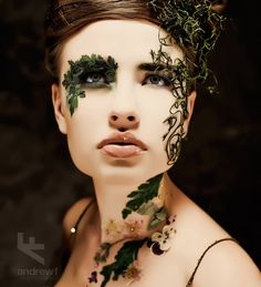 HALLOWEEN Leaf me alone by ~andreaperrybevan on deviantART beautiful art and maybe Ms Ivy for Halloween? :) Wood Nymphs, Photographie Portrait Inspiration, Fairy Makeup, Glamorous Makeup, Stage Makeup, Fairy Costume