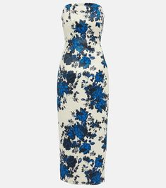 Yulie floral taffeta midi dress in multicoloured - Emilia Wickstead | Mytheresa Pattern Silk Dress, Emilia Wickstead, Cutout Maxi Dress, Taffeta Dress, Floral Embroidered Dress, Strapless Midi Dress, Midi Length Skirts, Blue Midi Dress, Nordstrom Dresses