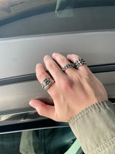 Dagger + baby dagger ring Infinity vine rimg Double floral ring Chrome Hearts Rings, Colours Wallpaper, Chrome Hearts Ring, Floral Ring, Chrome Hearts, Colorful Wallpaper, Floral Rings, Ring, Floral