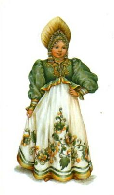 Russian traditional costume, stylization for the stage. A postcard from the set "Russian Stage Costume", 2005. #art #folk #Russian #costume Film Fancy Dress, Russian Dress, Russian Interiors, Arte Folk, Mardi Gras Costumes, Russian Folk Art, Court Dresses, National Costume