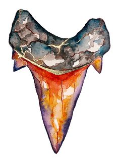 a painting of an animal's neck with watercolors