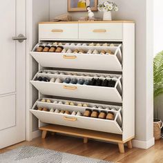 Expandable Organizer Shoe RackModern Shoe Rack Hallway Entrance Dressing Shoemaker Meuble Entrance Dressing, Shoe Rack Modern, Shoe Rack Hallway, Rack Living Room, Display Shoes, Shoe Cabinet Entryway, Wooden Mobile, Hallway Displays